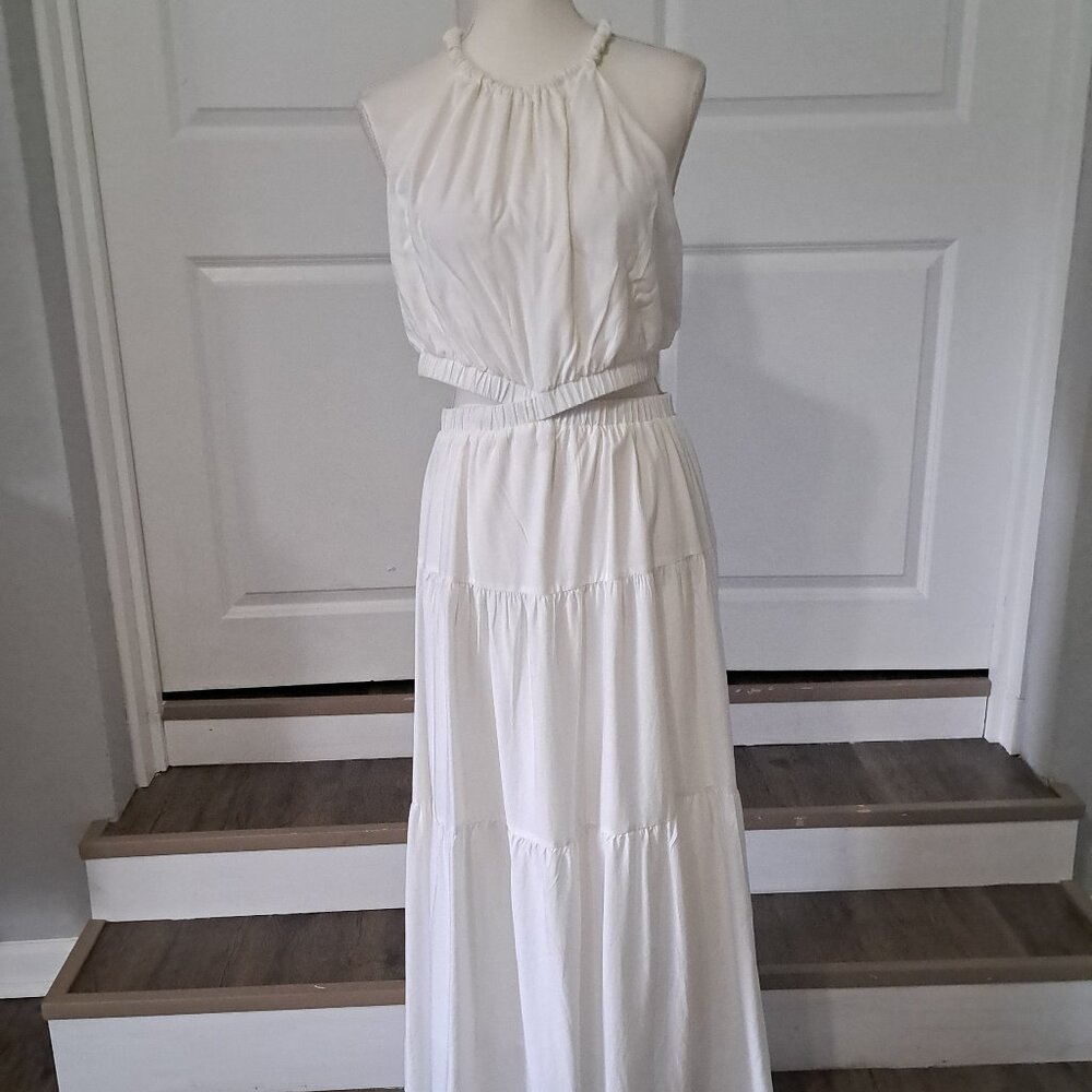MIHOLL Maxi Casual Sleeveless Halter Neck  A-Line Flowy Sun Dress XL NWT